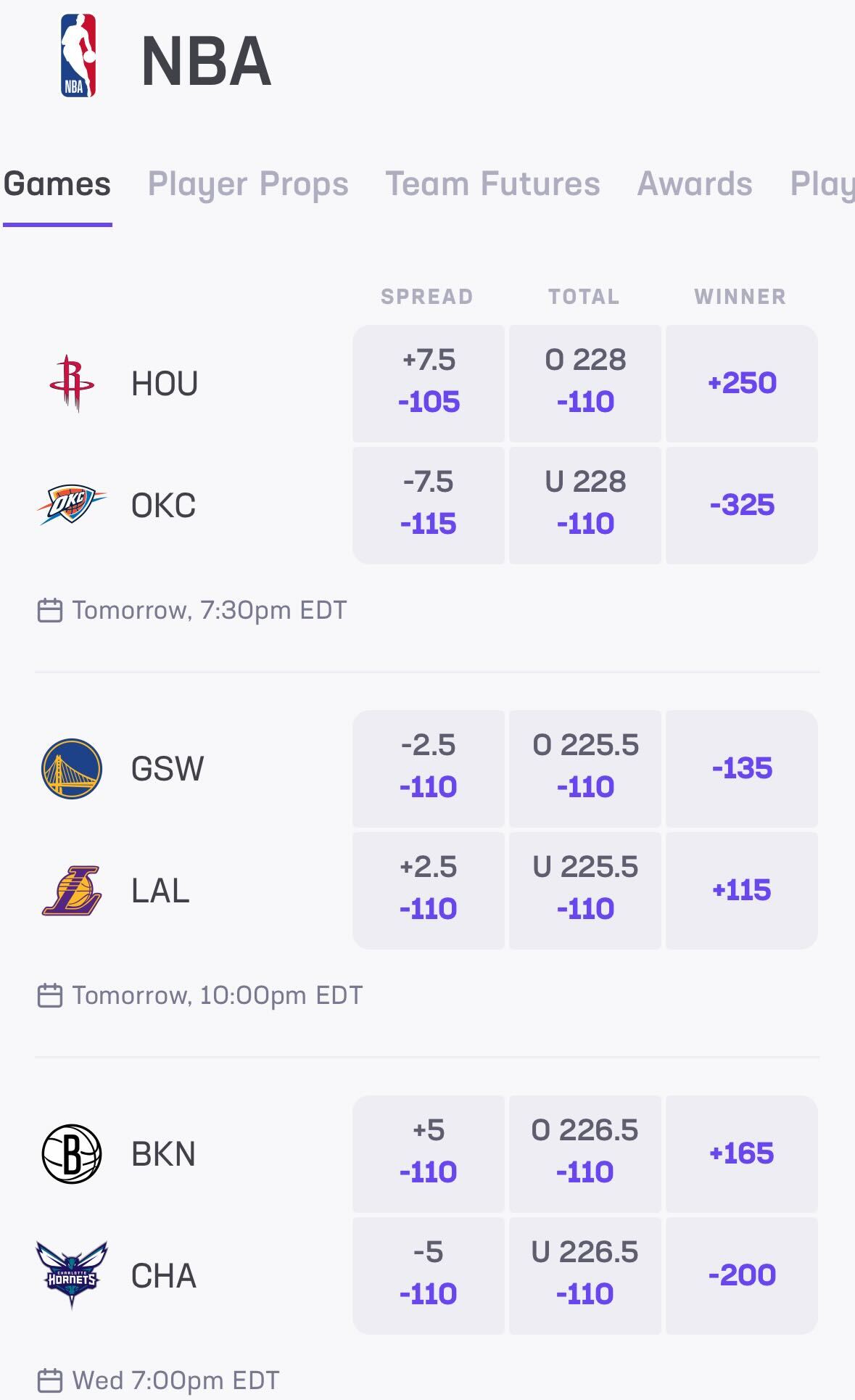 2025 NBA season openers at Hard Rock Bet Sportsbook